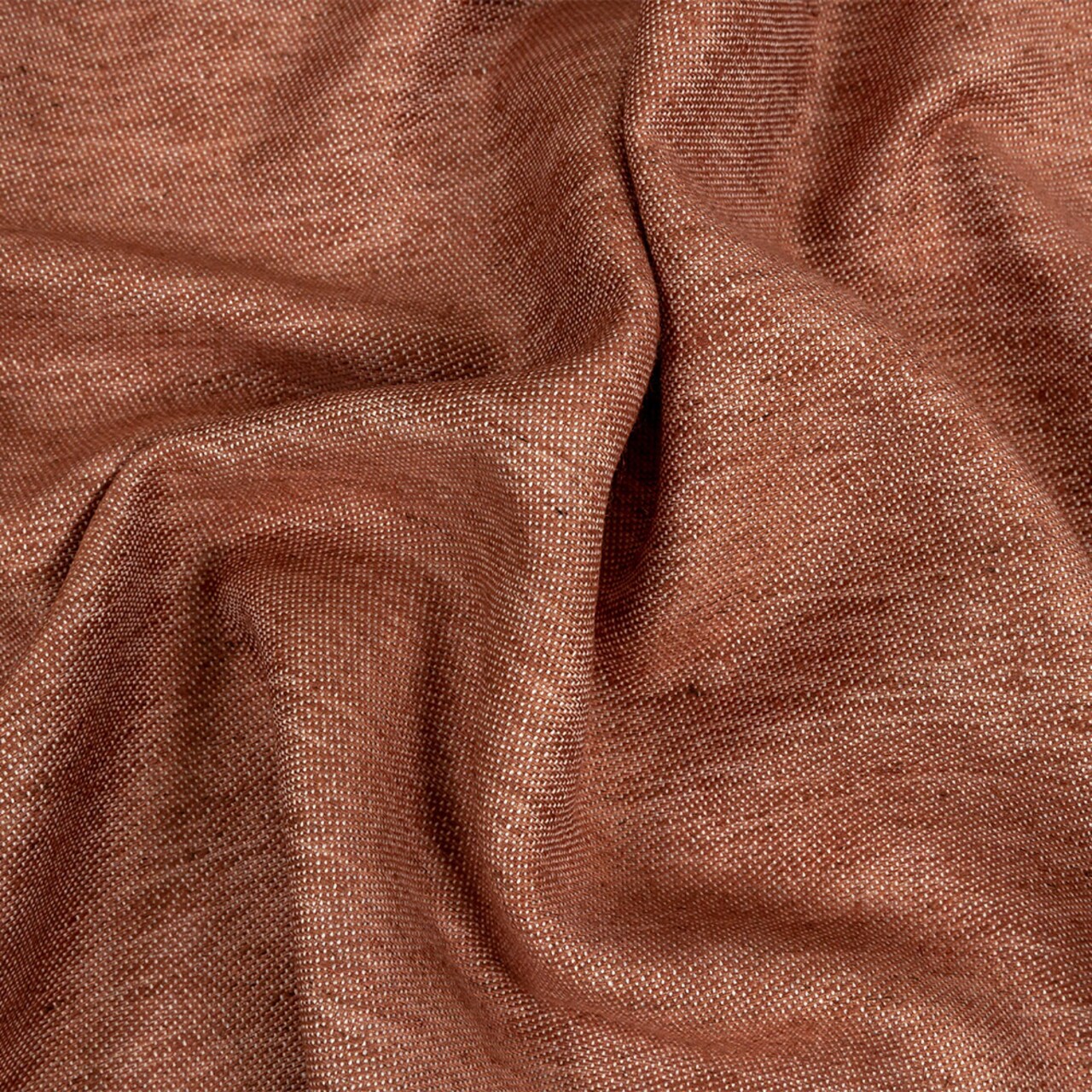 1 Yard Heathered Cinnamon Cotton Tencel Linen Blended Woven Fabric